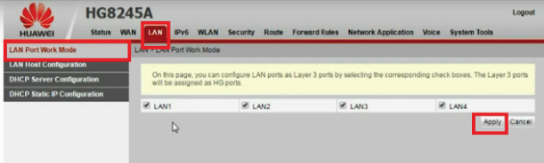 Mengaktifkan Port LAN