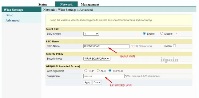 Pilih menu ubah password dan masukkan password baru sesuai keinginan
